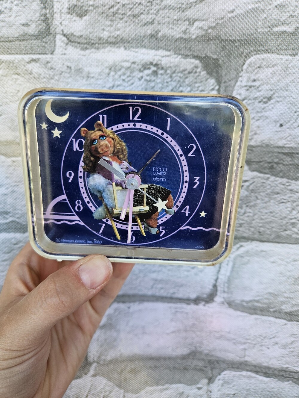 Vintage Alarm Clock Miss Piggy Muppets Jim Henson Battery Operated